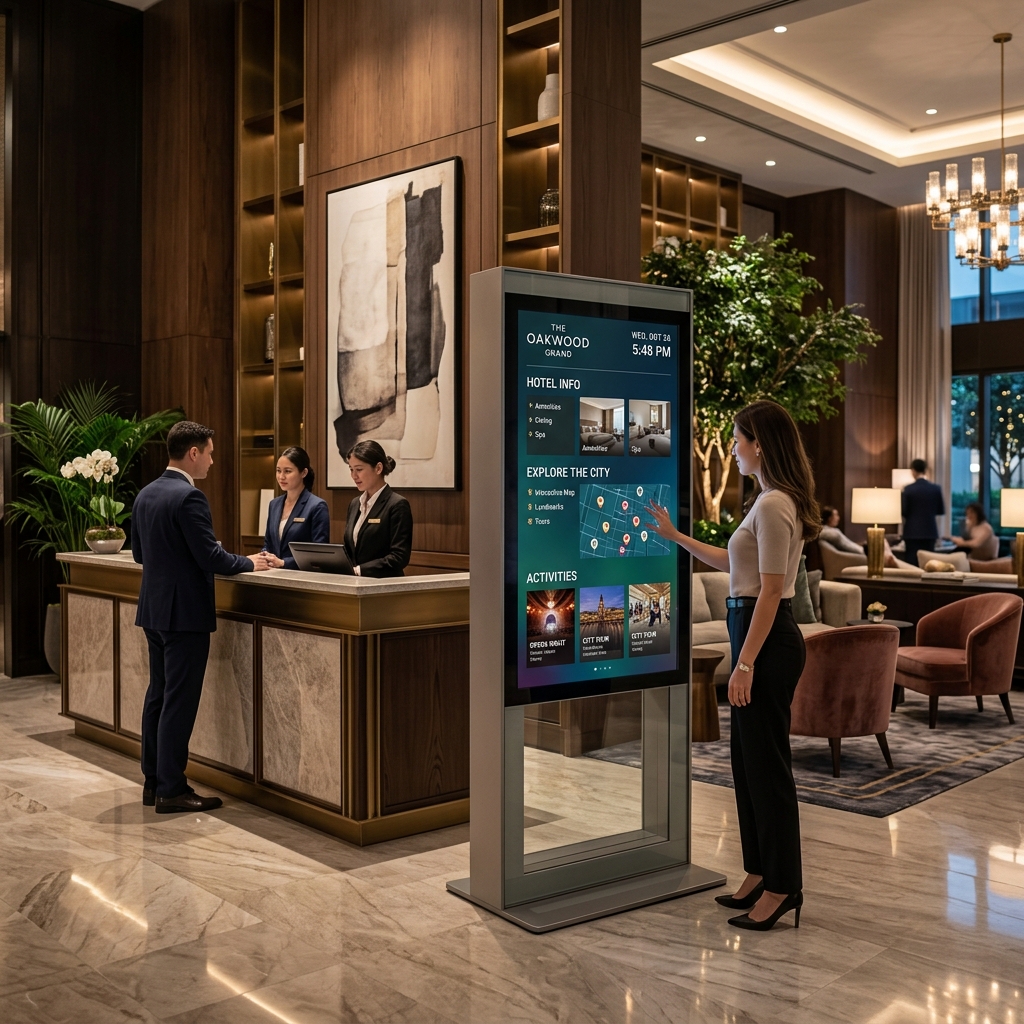 Luxury Hotel Lobby Information Kiosk