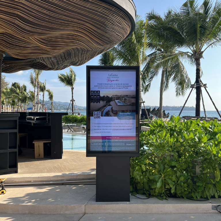Outdoor Signage Kiosk in Plaza